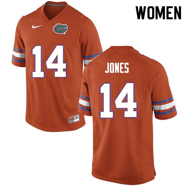 Women #14 Emory Jones Florida Gators College Football Jersey Orange